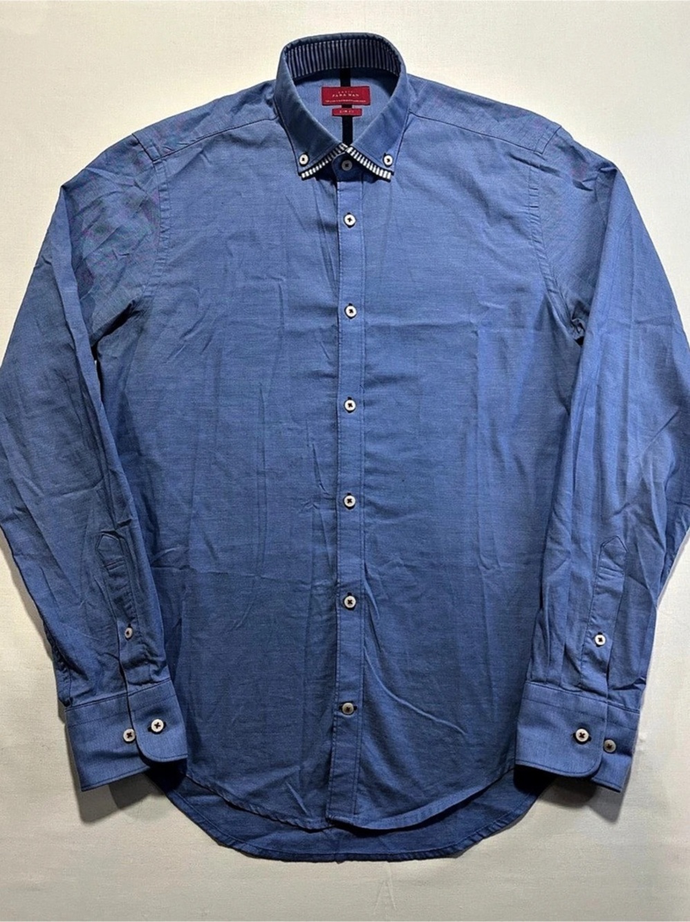 Zara Man Slim Fit Blue Button Down Size Small